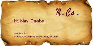 Mikán Csaba névjegykártya