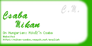 csaba mikan business card
